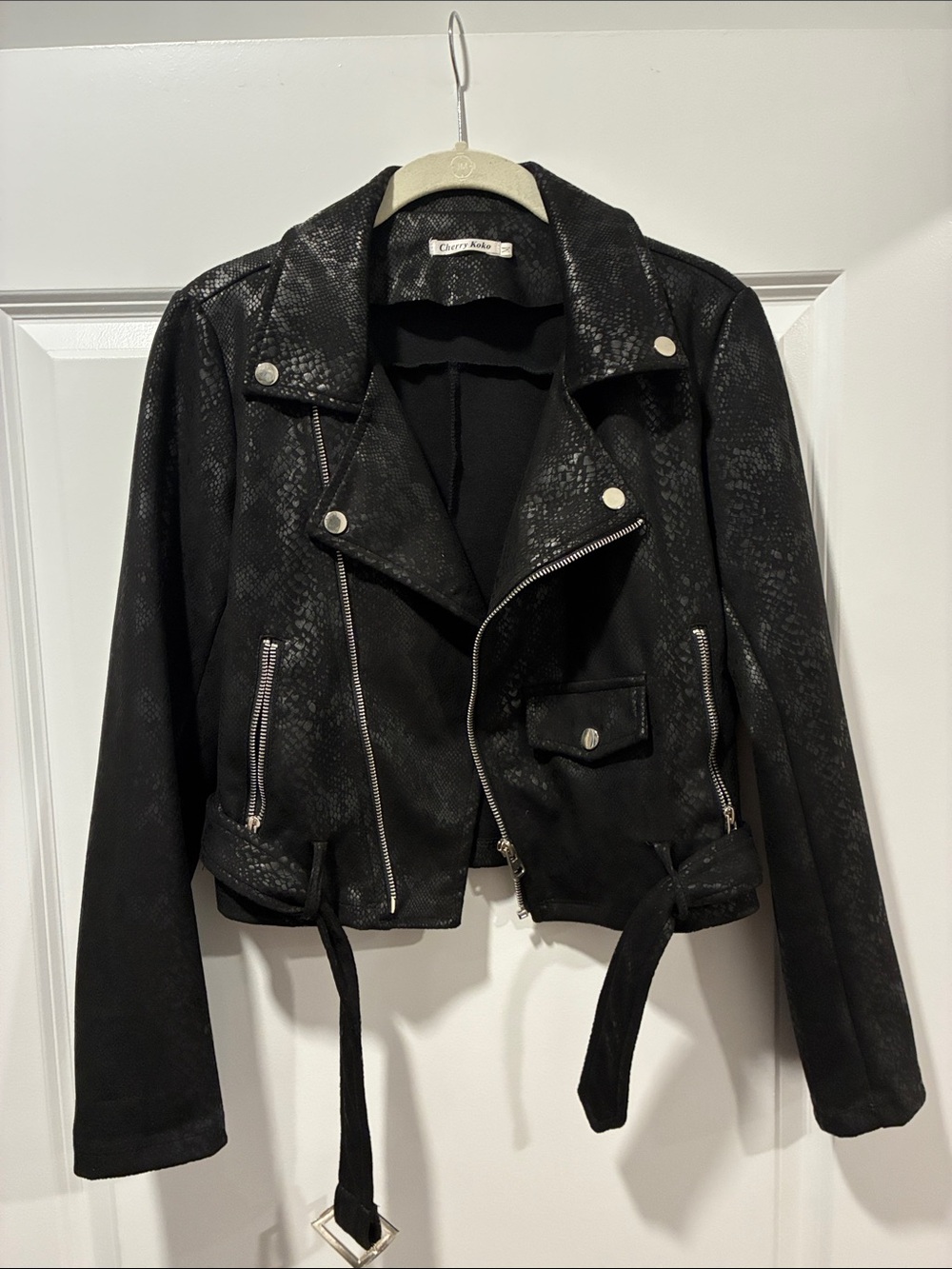Black Cropped Moto Jacket